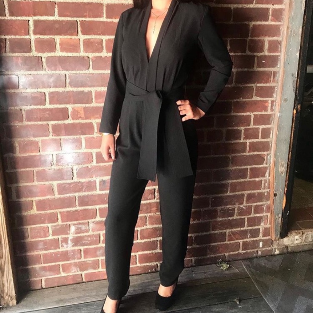 Black long sleeve jumpsuit